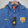 Barcelona Vestes Coupe Vent Blue Camouflage 2021/2022