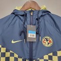 Club America Vestes Coupe Vent Yellow Blue Plaid 2021/2022