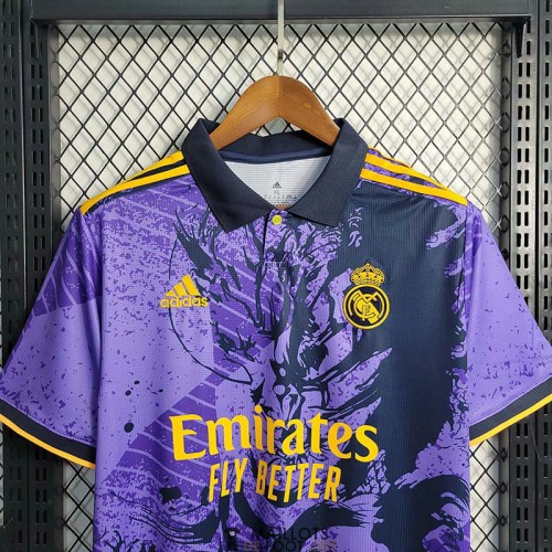 Marque Maillotparis - Maillot de foot Real Madrid Violet 2023/24  Personnalisés Pas Cher