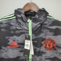 Manchester United Vestes Coupe Vent Black Grey Camouflage 2021/2022