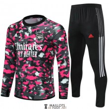 Arsenal Sweat Entrainement Pink Pattern + Pantalon Black 2021/2022