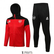 Arsenal Veste Capuche Red I + Pantalon Black I 2022/2023