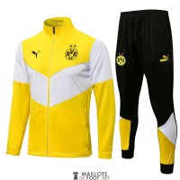 Borussia Dortmund Veste Yellow White + Pantalon Black 2021/2022