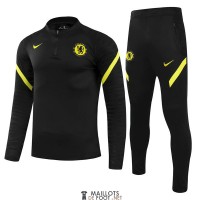 Chelsea Sweat Entrainement Black Yellow + Pantalon 2021/2022