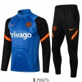 Chelsea Sweat Entrainement Blue Black + Pantalon Black 2021/2022