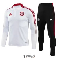Manchester United Sweat Entrainement White III + Pantalon Black 2021/2022