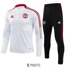 Manchester United Sweat Entrainement White III + Pantalon Black 2021/2022