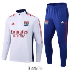 Olympique Lyonnais Sweat Entrainement White + Pantalon Blue 2021/2022