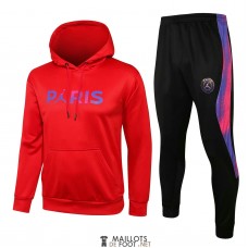 PSG x Jordan Sweat Capuche Red + Pantalon Black 2021/2022