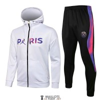 PSG x Jordan Veste Capuche White I + Pantalon Black 2021/2022