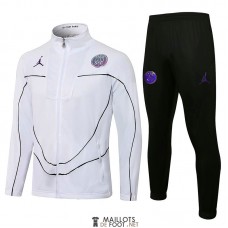 PSG x Jordan Veste White Black Streak + Pantalon Black 2021/2022