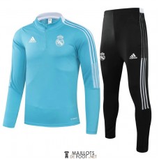 Real Madrid Sweat Entrainement Blue + Pantalon Black 2021/2022